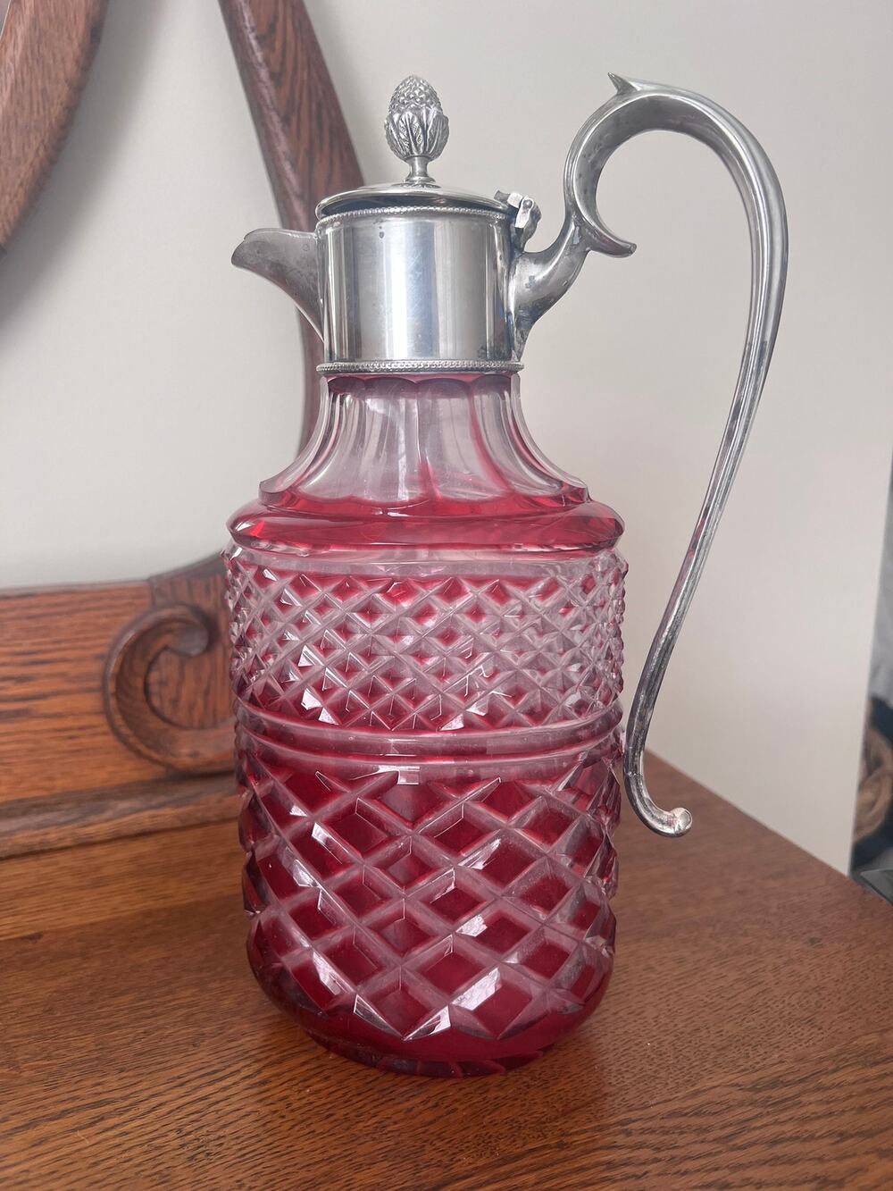 Antique Cranberry Glass Decanter
